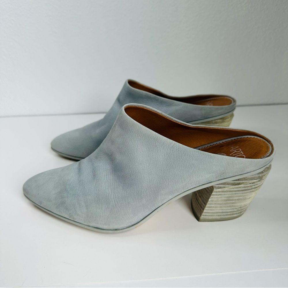 Sarto Soft Suede Leather Light Gray Mules Size 10